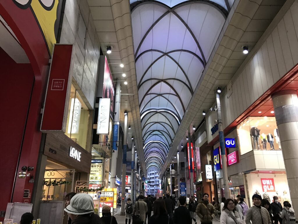 Hiroshima Hondori Shopping Street at dusk 2